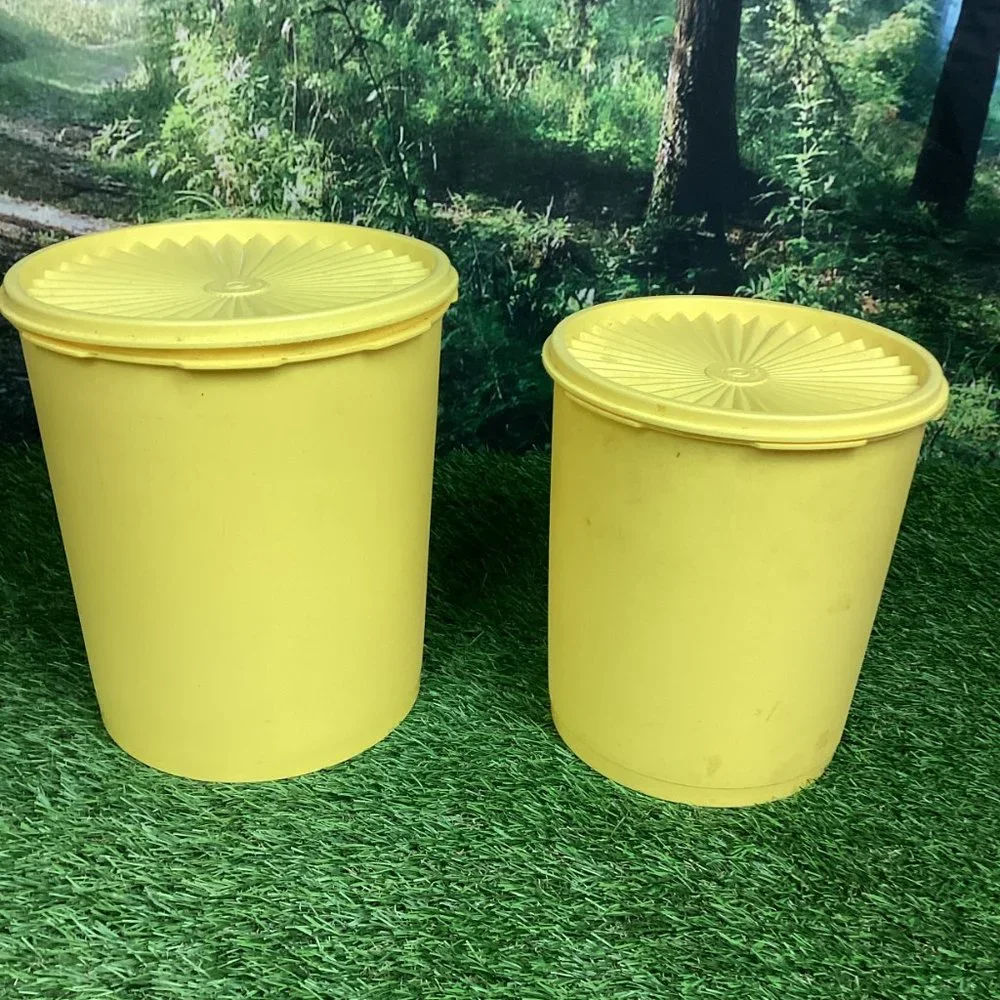 Vintage Tupperware Containers Yellow (2)